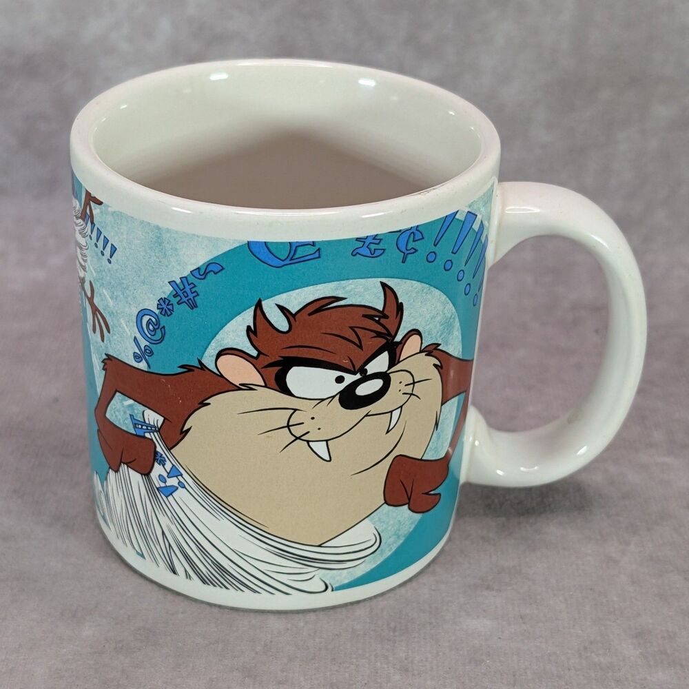 Taz Tazmanian Devil Mug Looney Tunes Coffee Cup Applause 1997 Warner Bros Decal